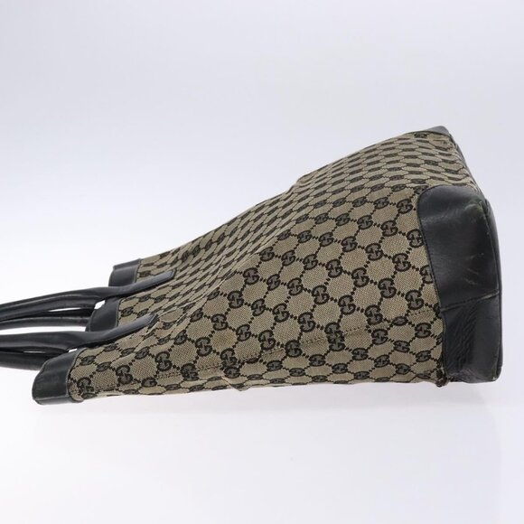 GUCCI GG Canvas Tote Bag Beige Black 002 1121 Auth - Picture 5 of 16